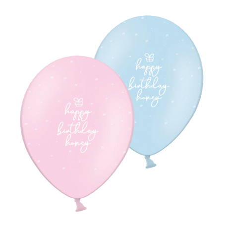 Повітряна кулька (B105, 30 см), Happy Birthday honey мікс 25 шт. 1 ст. арт. 258-0196