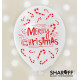 Повітряна куля (12'' 30 см) Merry Christmas, льодяник, 50 шт. 5 ст., Арт. 0322