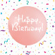 Повітряна куля (24'' 60 см) , Happy Birthday, рожева, 1 колір / 2 сторони, 1шт., арт. 0120