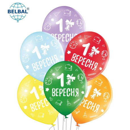 ВОЗДУШНЫЙ ШАРИК (B105, 30 CМ), З ДНЕМ ВЧИТЕЛЯ, МІКС 1 ШТ. 2 СТ. АРТ. 258-0265