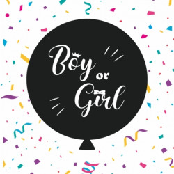 Повітряна куля (24' 60 см) для гендерної вечірки Boy or Girl, 1 колір/2 сторони, чорна, в уп.