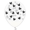 Повітряна кулька (B105, 30 cм), чорні кривульки сердечки на проз., 25 шт. 5 ст. арт. 258-0286